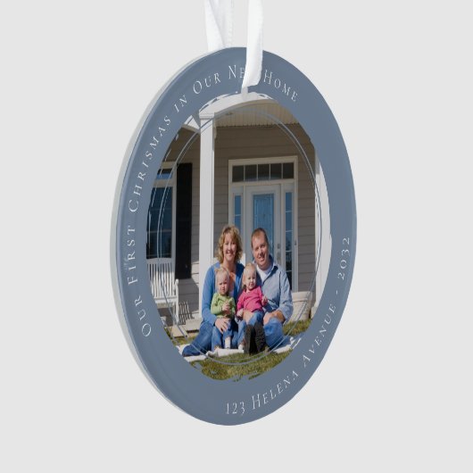 Unsere ersten Weihnachten in unserem neuen Zuhause Ornament (Vorderseite)