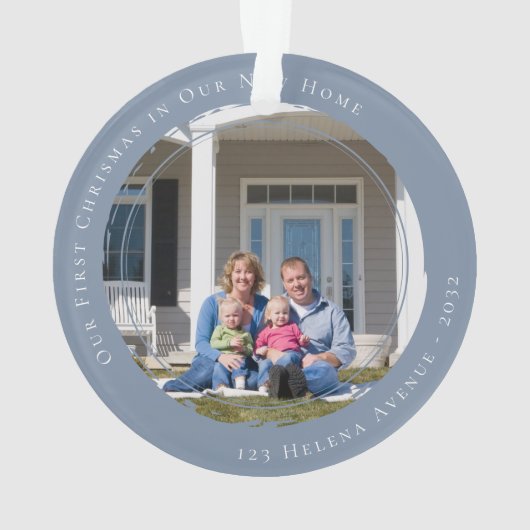 Unsere ersten Weihnachten in unserem neuen Zuhause Ornament (Rückseite)