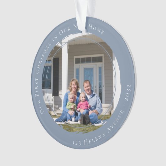 Unsere ersten Weihnachten in unserem neuen Zuhause Ornament (Vorderseite)