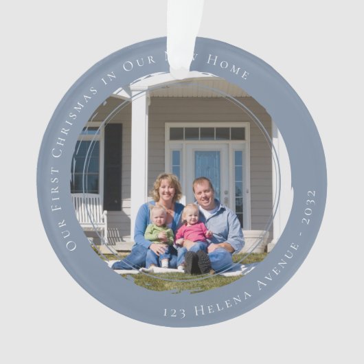 Unsere ersten Weihnachten in unserem neuen Zuhause Ornament (Vorderseite)