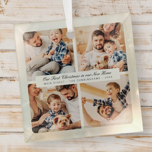 Unsere ersten Weihnachten in unserem neuen Zuhause Ornament Aus Glas