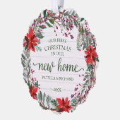 Unsere ersten Weihnachten in unserem neuen Zuhause Ornament Karte (Links)