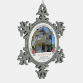 Unsere ersten Weihnachten in unserem neuen Zuhause Schneeflocken Zinn-Ornament (Links)