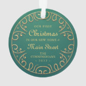 Unsere ersten Weihnachten in unseren neuen Zuhause Ornament (Rückseite)