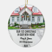 Unsere ersten Weihnachten in unserer neuen Zuhause Keramik Ornament (Links)