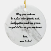 Unsere ersten Weihnachten in unserer neuen Zuhause Keramik Ornament (Hinten)