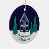 unsere ersten Weihnachten in unserer neuen Zuhause Keramik Ornament (Rechts)