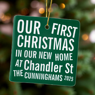 Unsere ersten Weihnachten in unserer neuen Zuhause Keramikornament