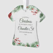 Unsere ersten Weihnachten in unserer neuen Zuhause Ornament (Vorderseite)