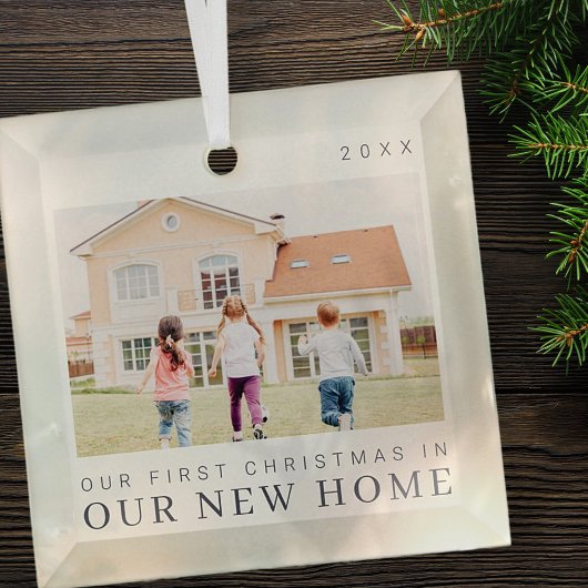 Unsere ersten Weihnachten in unserer neuen Zuhause Ornament Aus Glas