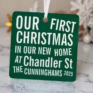 Unsere ersten Weihnachten in unserer neuen Zuhause Ornament Aus Metall
