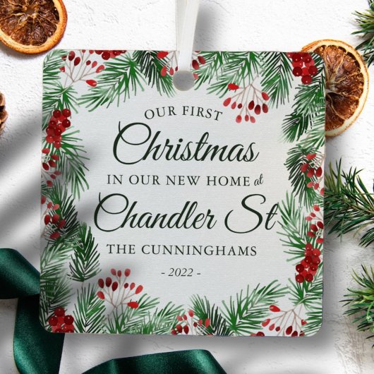 Unsere ersten Weihnachten in unserer neuen Zuhause Ornament Aus Metall