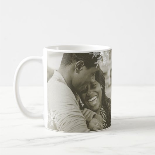 Unsere ersten Weihnachten Lila Schneeflocken Minim Kaffeetasse (Links)