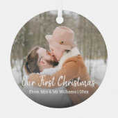 unsere ersten Weihnachten,Minimalskripte,mr&mrs ,  Ornament Aus Metall (Vorderseite)