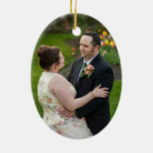 Unsere ersten Weihnachten mit maßgeschneidertem Fo Keramik Ornament (Hinten)