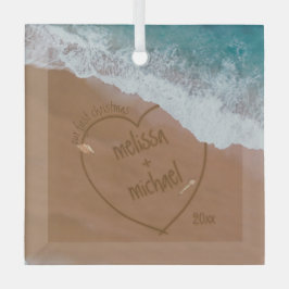 Unsere ersten Weihnachten mit Names Beach gestorbe Ornament Aus Glas