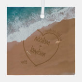 Unsere ersten Weihnachten mit Names Beach gestorbe Ornament Aus Glas (Rückseite)