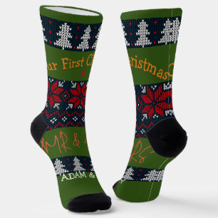 Unsere ersten Weihnachten Mr. and Mrs. / Couple fr Socken