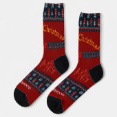 Unsere ersten Weihnachten Mr. and Mrs. / Couple fr Socken (Linkes Detail)
