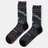 Unsere ersten Weihnachten Mr. and Mrs. / Couple fr Socken (Linkes Detail)