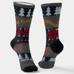Unsere ersten Weihnachten Mr. and Mrs. / Couple fr Socken