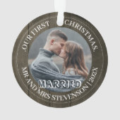 Unsere ersten Weihnachten Mr. and Mrs. elegante 2 Ornament (Rückseite)