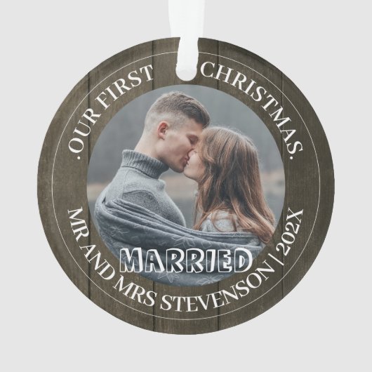 Unsere ersten Weihnachten Mr. and Mrs. elegante 2  Ornament (Rückseite)