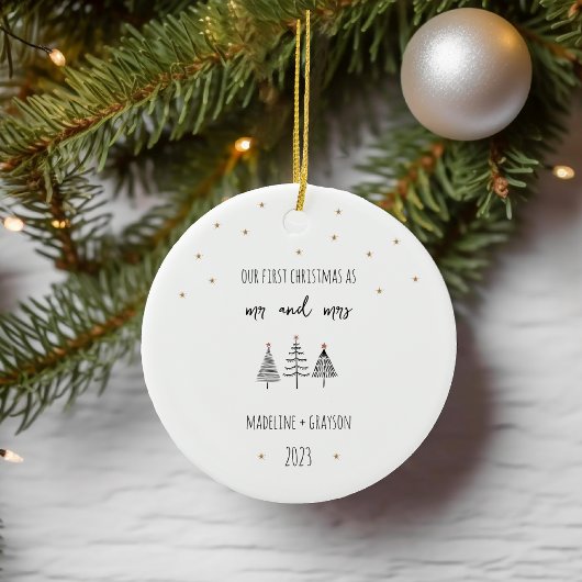 Unsere ersten Weihnachten Mr. and Mrs Simple Trees Keramik Ornament