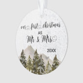Unsere ersten Weihnachten Mr. & Mrs. Hand Lettered Ornament (Vorderseite)