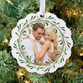 Unsere ersten Weihnachten Mr. & Mrs. Red Ornament Karte