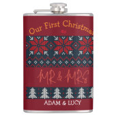 Unsere ersten Weihnachten Mr. und Mrs. /Couple neu Flachmann (Vorderseite)