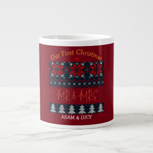 Unsere ersten Weihnachten Mr. und Mrs. /Couple neu Jumbo-Tasse