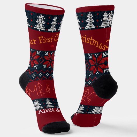 Unsere ersten Weihnachten Mr. und Mrs. /Couple neu Socken (Gewinkelt)