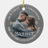 Unsere ersten Weihnachten Mr. und Mrs. frisch verm Keramik Ornament (Hinten)