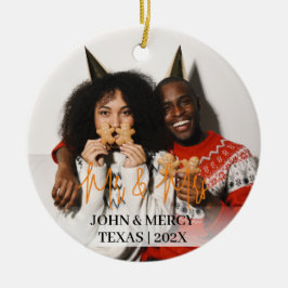 Unsere ersten Weihnachten Mr. und Mrs. frisch verm Keramik Ornament