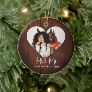 Unsere ersten Weihnachten Mr. und Mrs. frisch verm Keramik Ornament