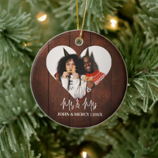Unsere ersten Weihnachten Mr. und Mrs. frisch verm Keramik Ornament