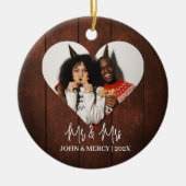 Unsere ersten Weihnachten Mr. und Mrs. frisch verm Keramik Ornament (Vorne)