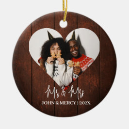 Unsere ersten Weihnachten Mr. und Mrs. frisch verm Keramik Ornament