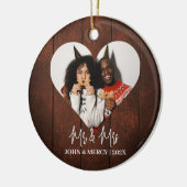 Unsere ersten Weihnachten Mr. und Mrs. frisch verm Keramik Ornament (Links)