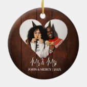 Unsere ersten Weihnachten Mr. und Mrs. frisch verm Keramik Ornament (Hinten)