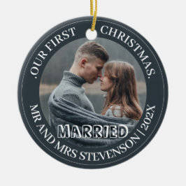 Unsere ersten Weihnachten Mr. und Mrs. frisch verm Keramik Ornament