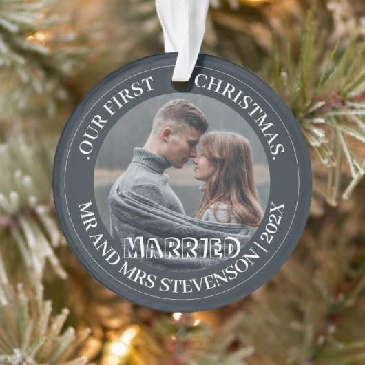 Unsere ersten Weihnachten Mr. und Mrs. frisch verm Ornament (Baum)