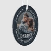 Unsere ersten Weihnachten Mr. und Mrs. frisch verm Ornament (Vorderseite)