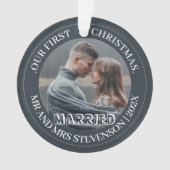 Unsere ersten Weihnachten Mr. und Mrs. frisch verm Ornament (Vorderseite)