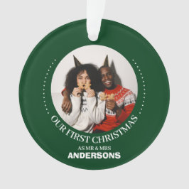Unsere ersten Weihnachten Mr. und Mrs. frisch verm Ornament