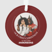 Unsere ersten Weihnachten Mr. und Mrs. frisch verm Ornament (Rückseite)