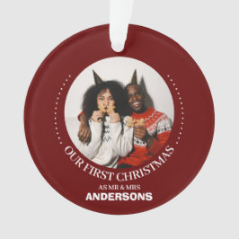 Unsere ersten Weihnachten Mr. und Mrs. frisch verm Ornament
