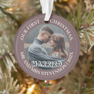 Unsere ersten Weihnachten Mr. und Mrs. frisch verm Ornament
