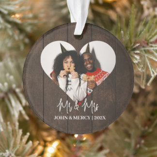 Unsere ersten Weihnachten Mr. und Mrs. frisch verm Ornament